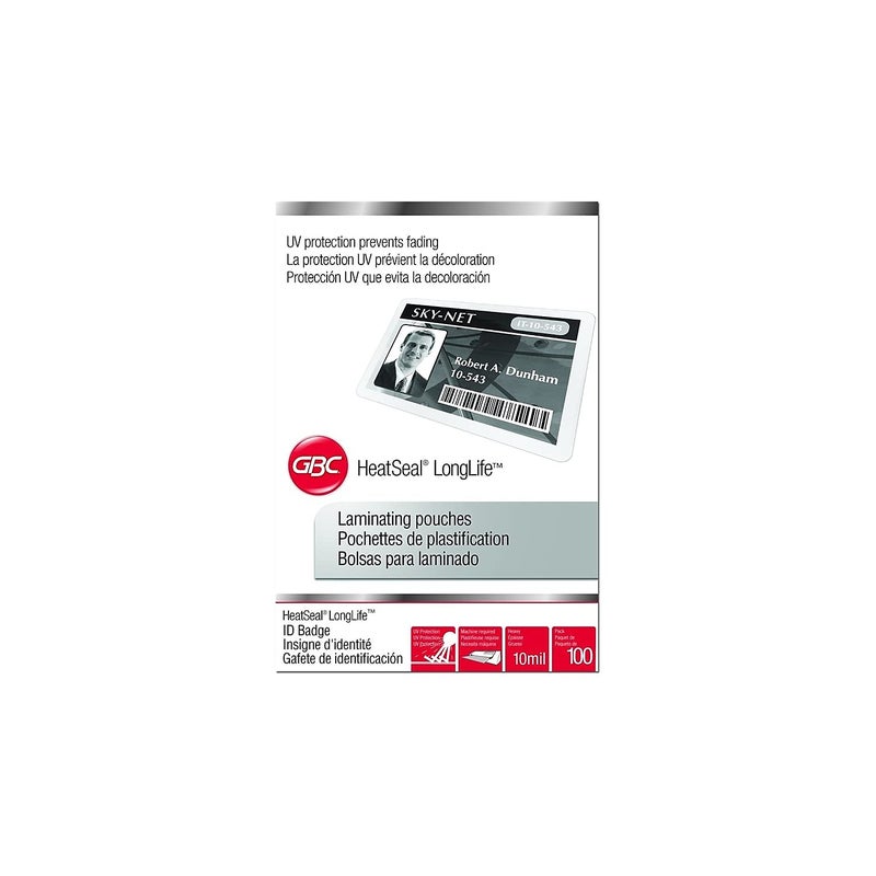 Gbc Swingline Laminating Sheets, Thermal Laminating Pouches, Badge/Id Card Size, 10 Mil, Heatseal Longlife, 100 Pack (3202104) - Image 3